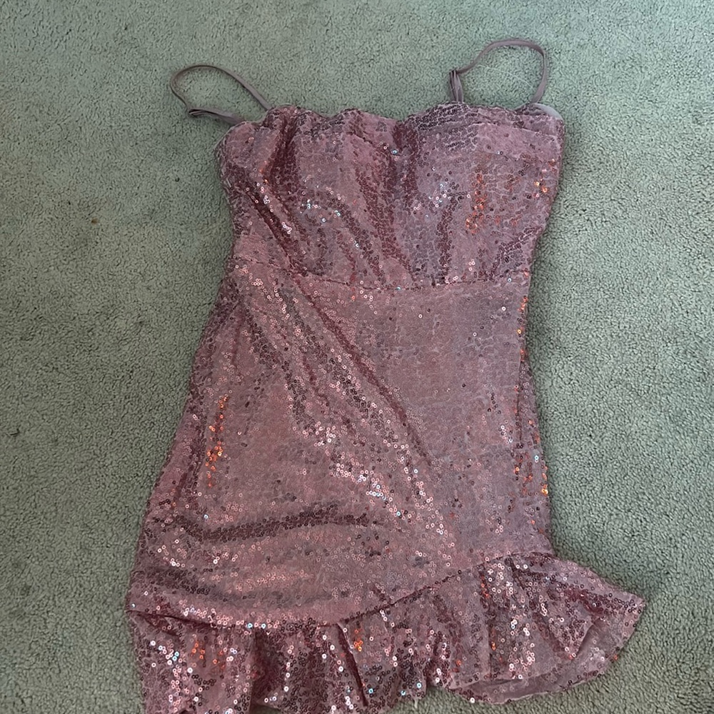 Spaghetti strap sequin dress